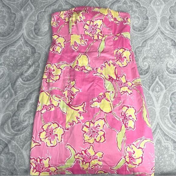 Lilly Pulitzer Franco Strapless Hotty Pink Daylily Tie Back - Picture 3 of 5